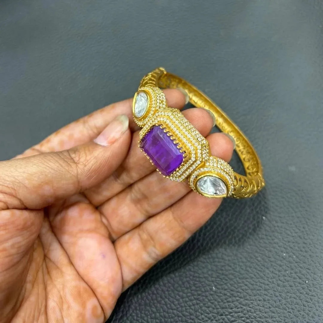 Ahrika Doublet Stone Kada – Openable Designer Kada