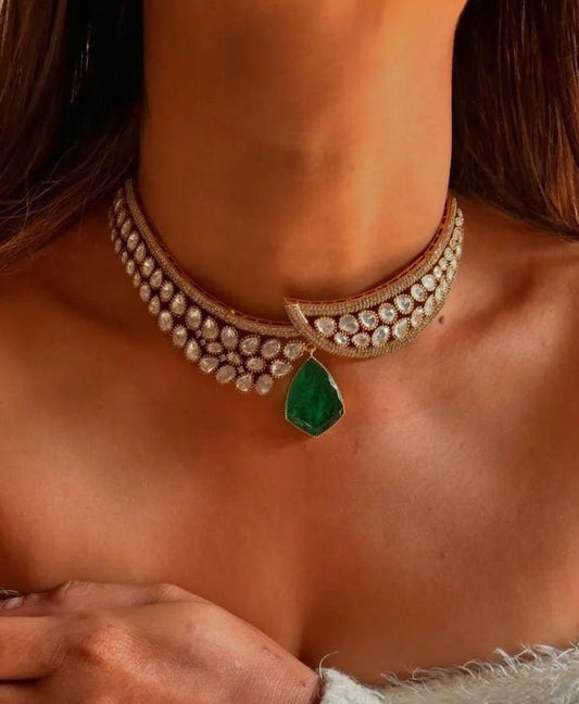 Anvika Moissanite Polki Choker Set