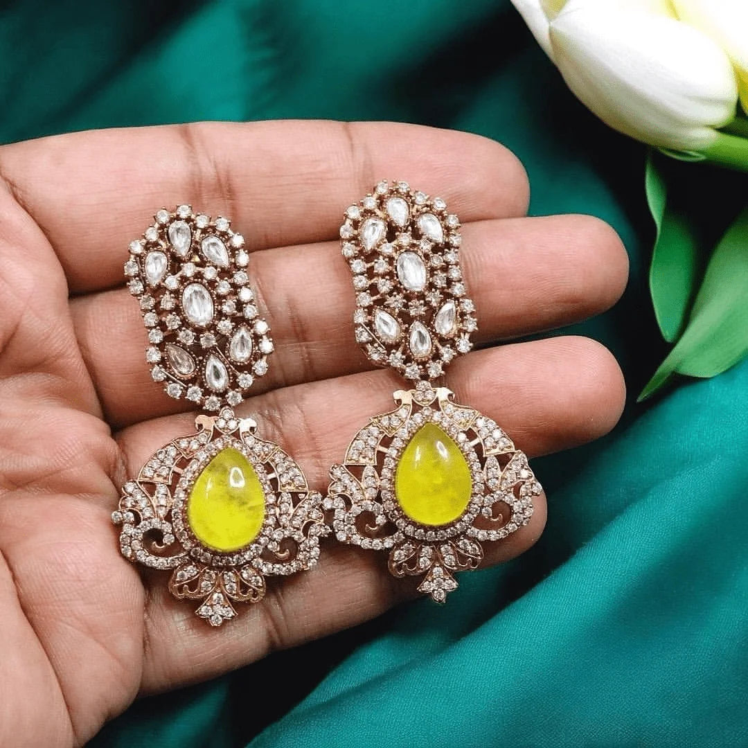 Rushika Doublet Gemstone Earrings – Luxurious Statement Jewelry for Ethnic & Party Looks