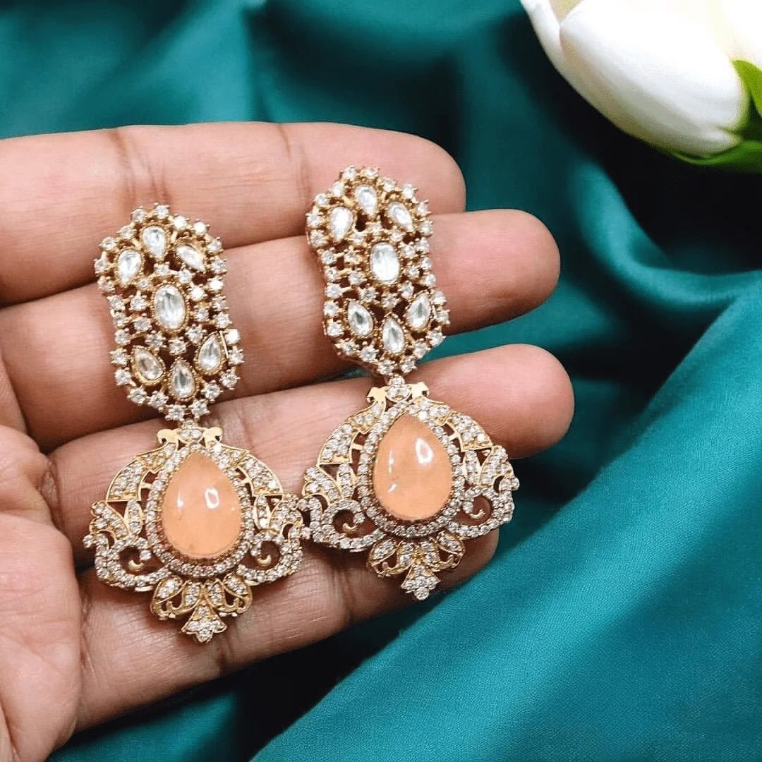 Rushika Doublet Gemstone Earrings – Luxurious Statement Jewelry for Ethnic & Party Looks