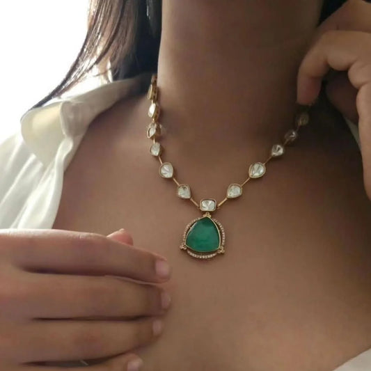 Real Doublet Layer Set – Handcrafted Bridal Necklace