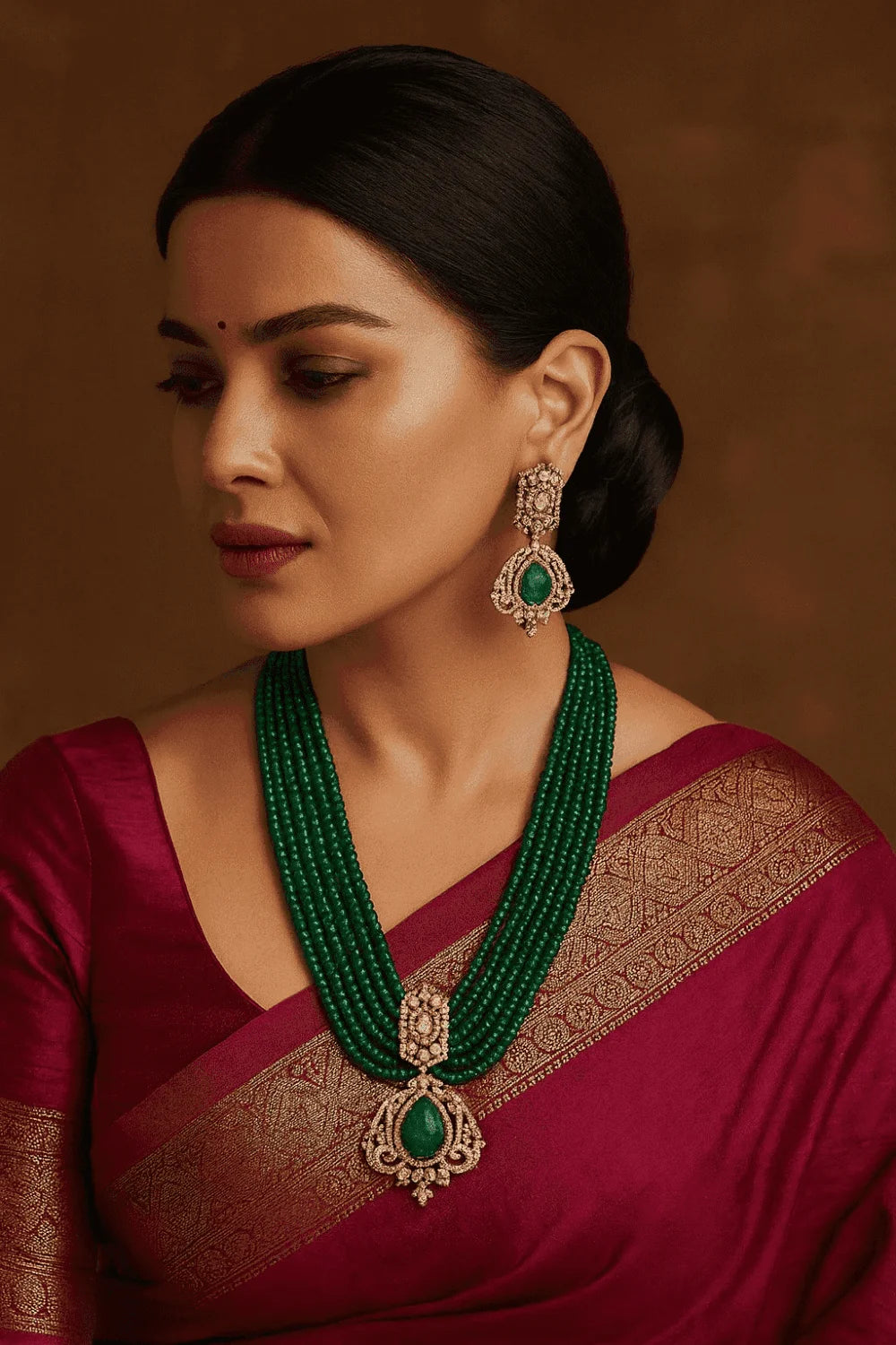 Layered long necklace set