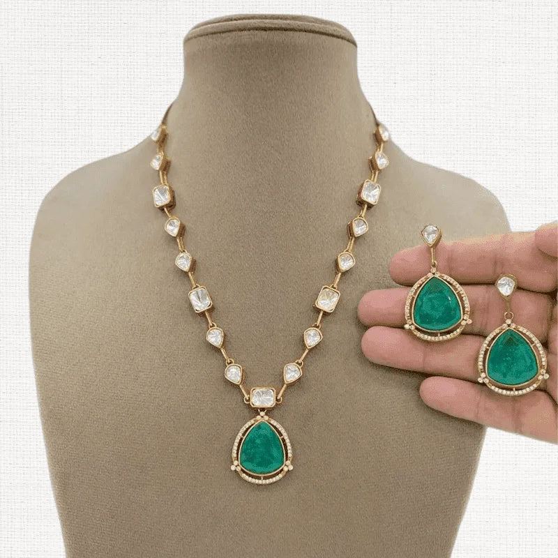 Signature Moissanite Doublet Crush Pendant Set – Elegant  Jewellery