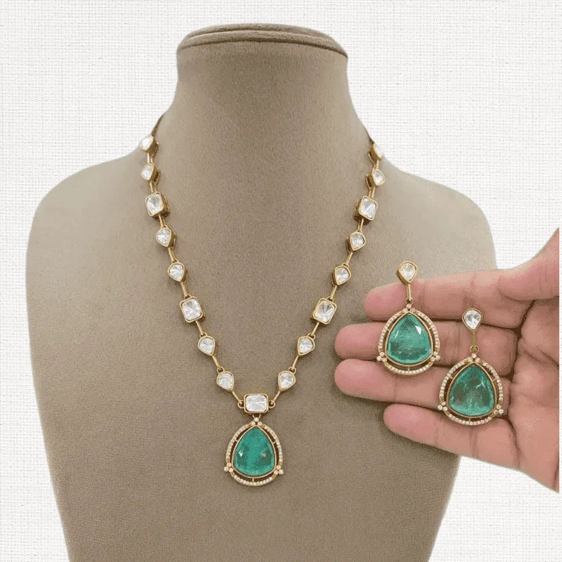 Signature Moissanite Doublet Crush Pendant Set – Elegant  Jewellery