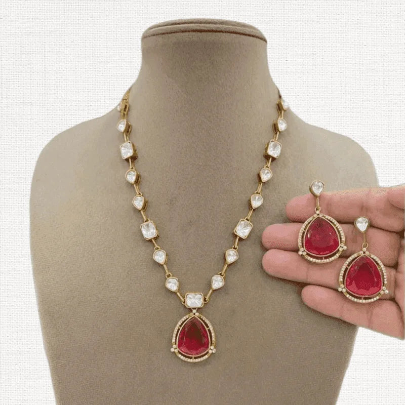 Signature Moissanite Doublet Crush Pendant Set – Elegant  Jewellery