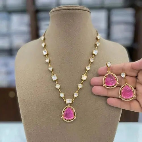 Signature Moissanite Doublet Crush Pendant Set – Elegant  Jewellery