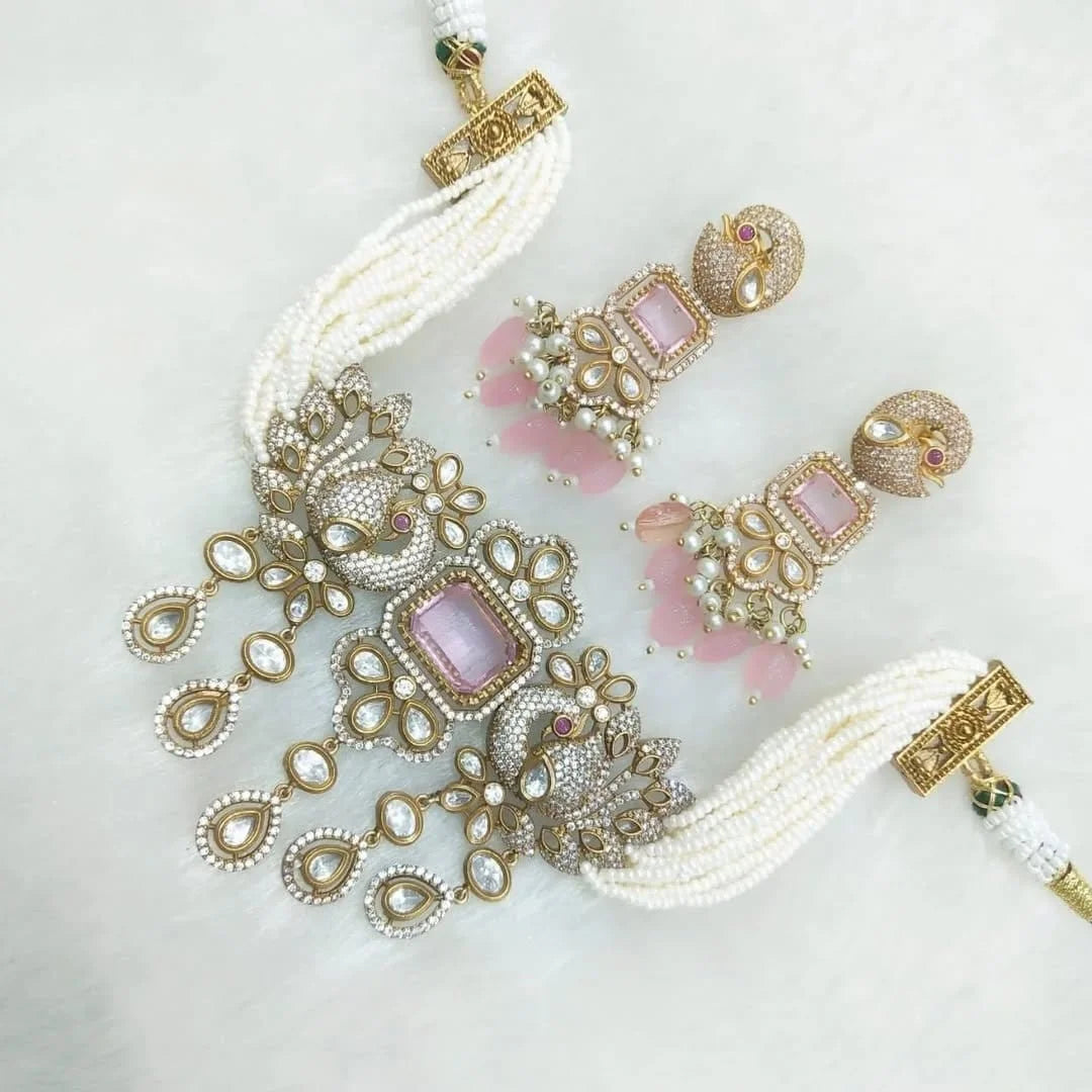 Mayura Doublet Stone Choker Set – Elegant Bridal Jewellery