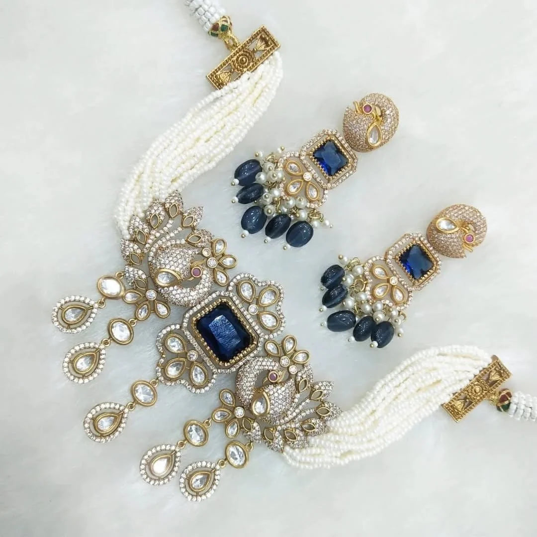 Mayura Doublet Stone Choker Set – Elegant Bridal Jewellery