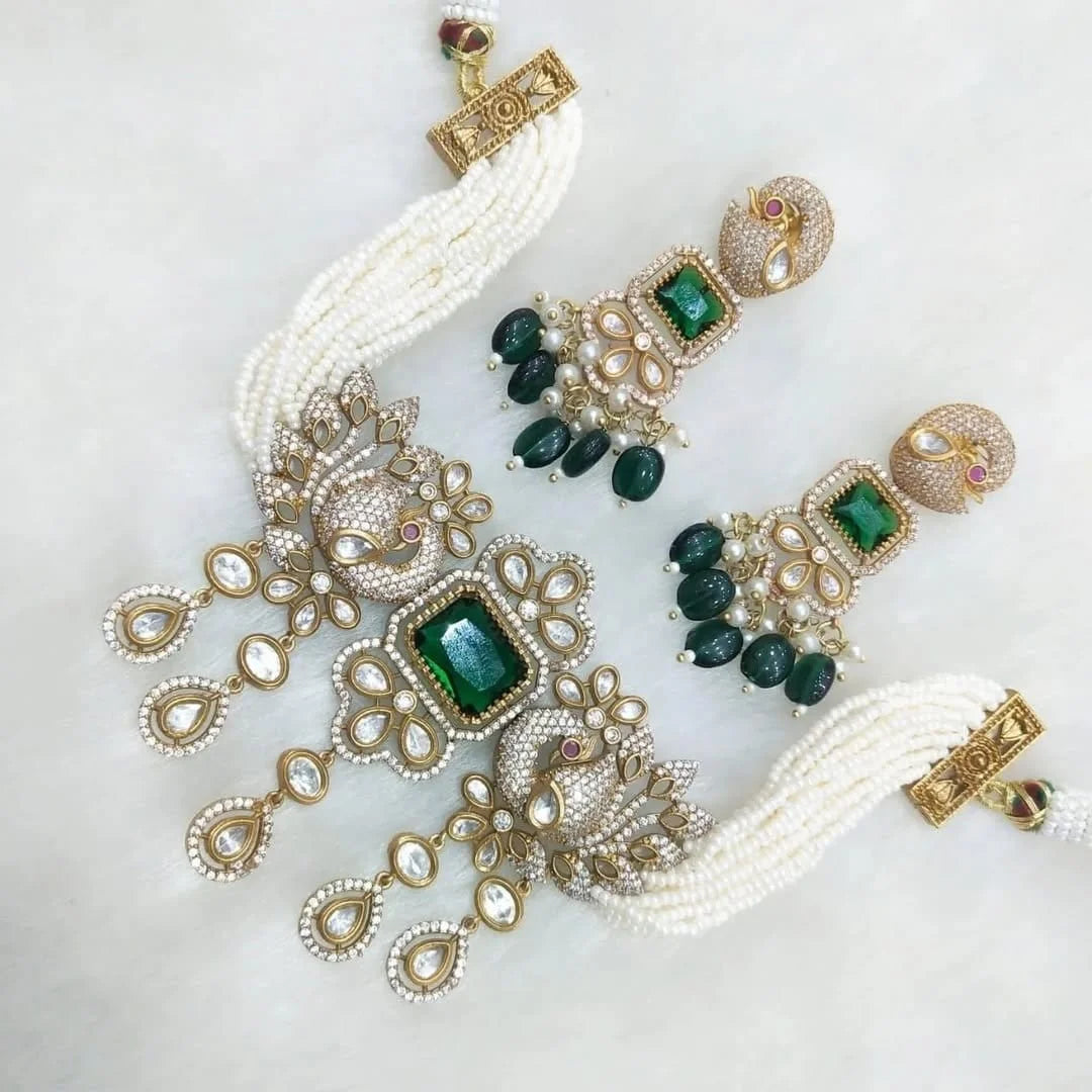 Mayura Doublet Stone Choker Set – Elegant Bridal Jewellery