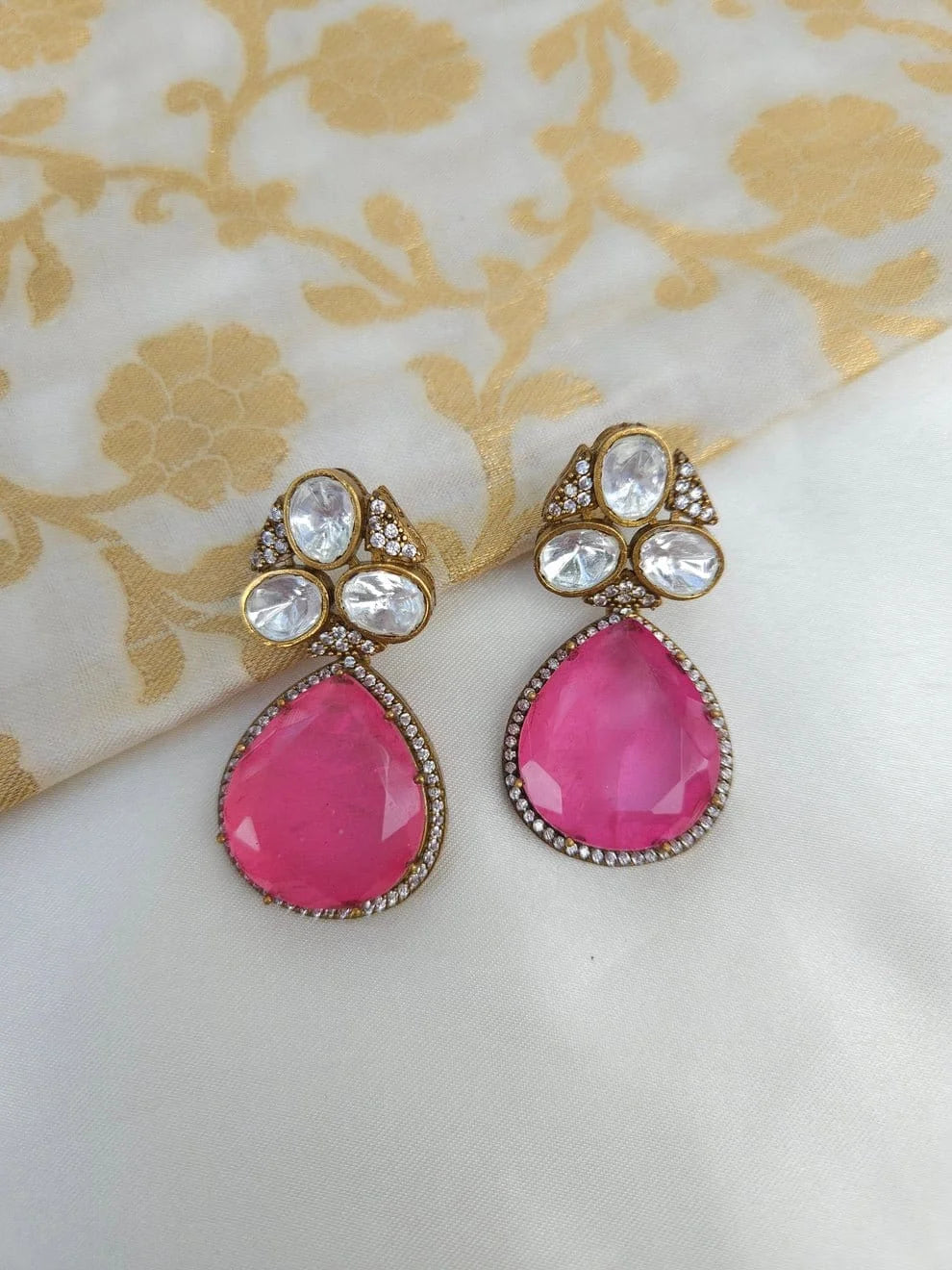 Inaaya Doublet Stone Earrings – Elegant Party Wear Jewellery