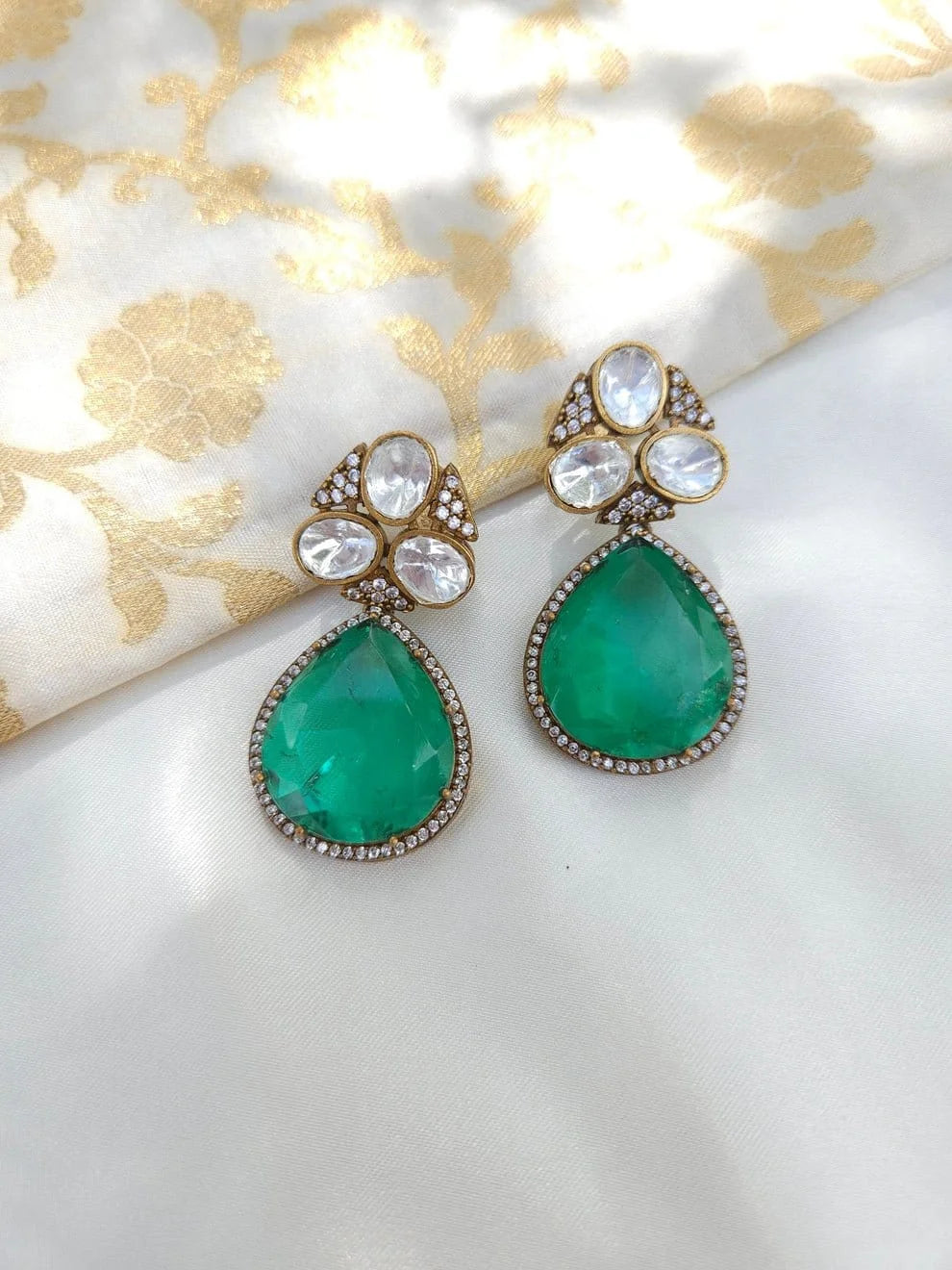 Inaaya Doublet Stone Earrings – Elegant Party Wear Jewellery