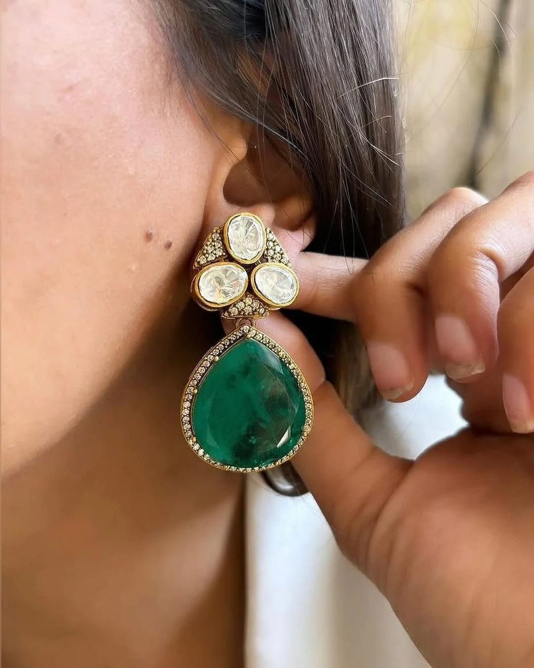 Doublet Stone Earrings