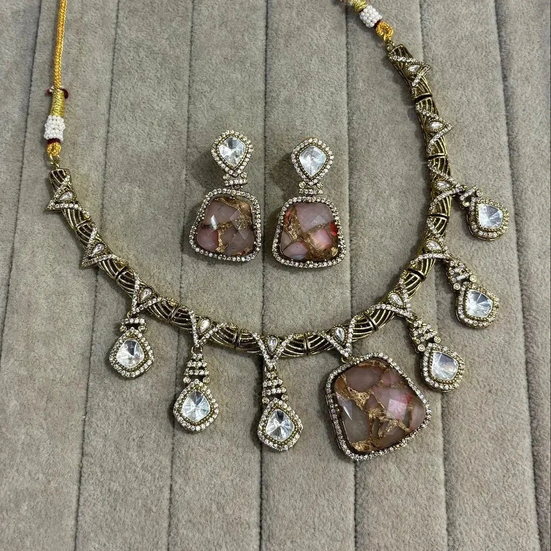 Janhvi Sabyasachi Inspired Fire Doublet Stone Set