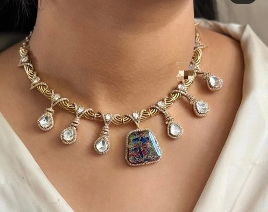 Fire doublet stone set inspired by Janhvi Sabyasachi