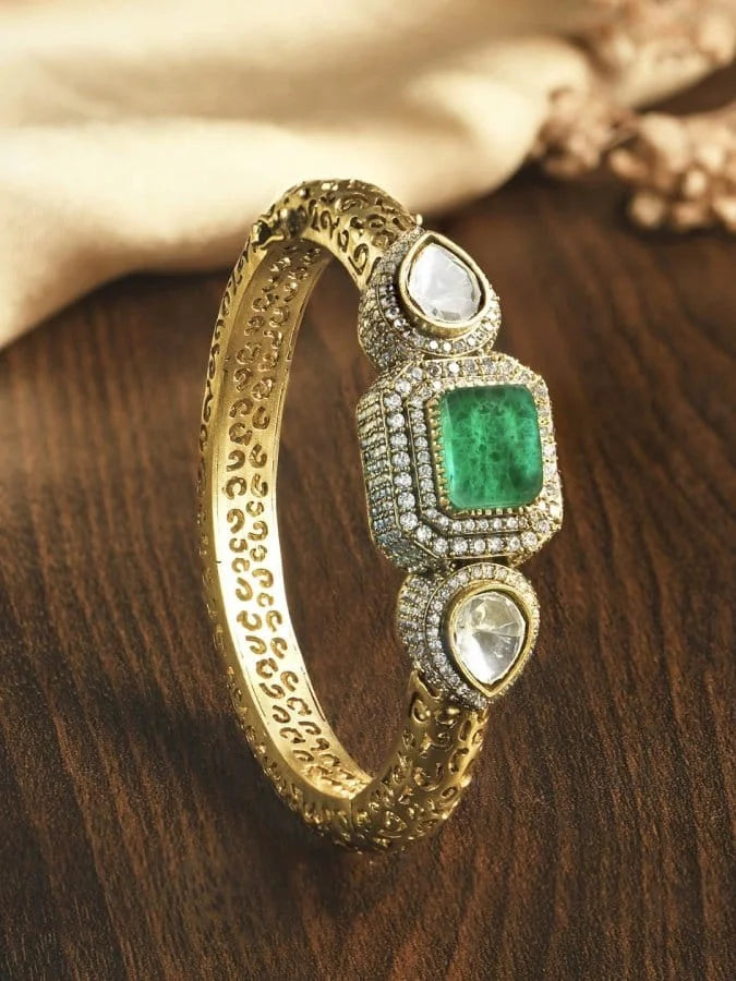 Doublet stone kada openable designer bracelet