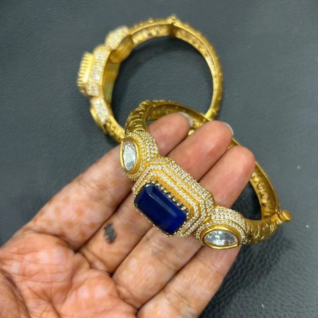 Ahrika Doublet Stone Kada – Openable Designer Kada