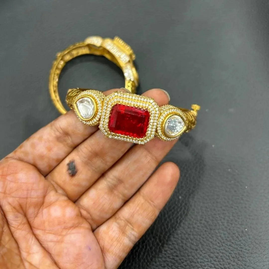 Ahrika Doublet Stone Kada – Openable Designer Kada