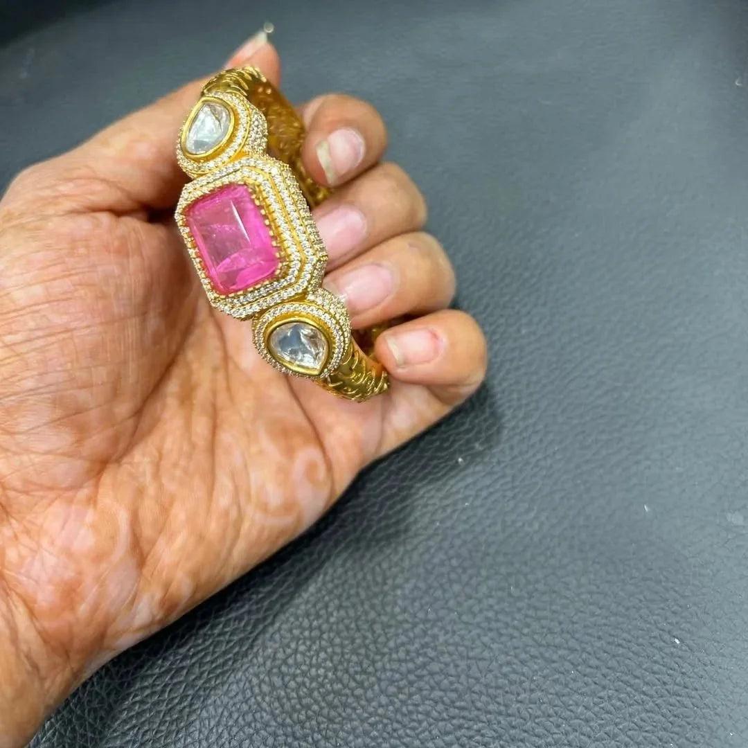 Ahrika Doublet Stone Kada – Openable Designer Kada