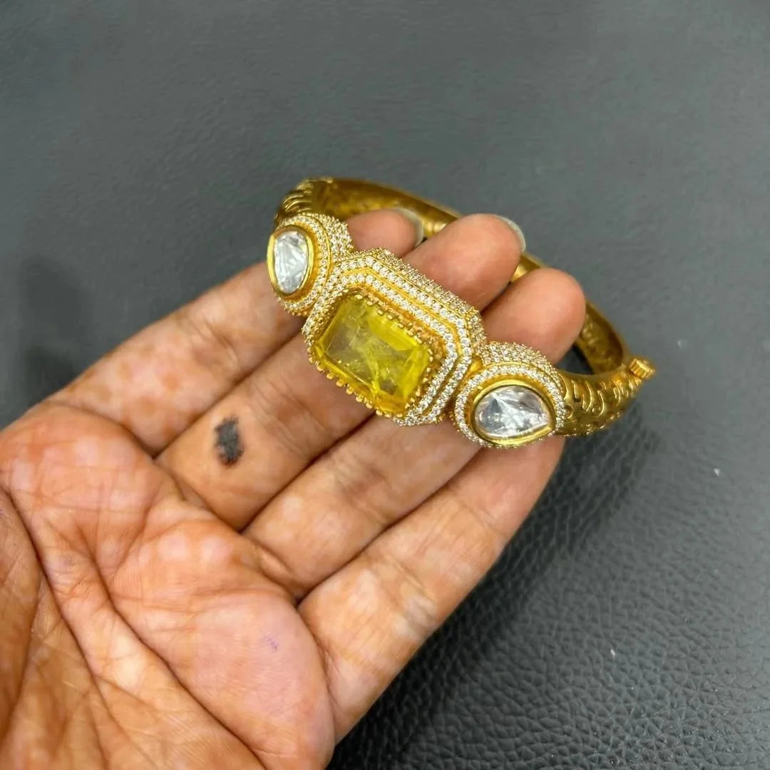 Ahrika Doublet Stone Kada – Openable Designer Kada