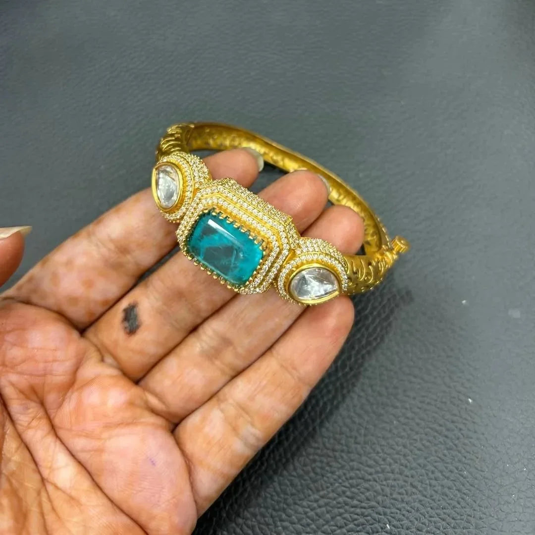 Ahrika Doublet Stone Kada – Openable Designer Kada